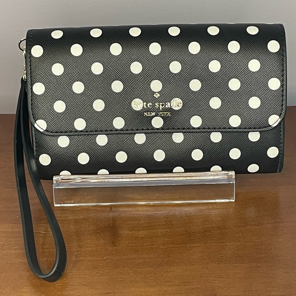 Kate Spade Black and White Polka Dot Clutch